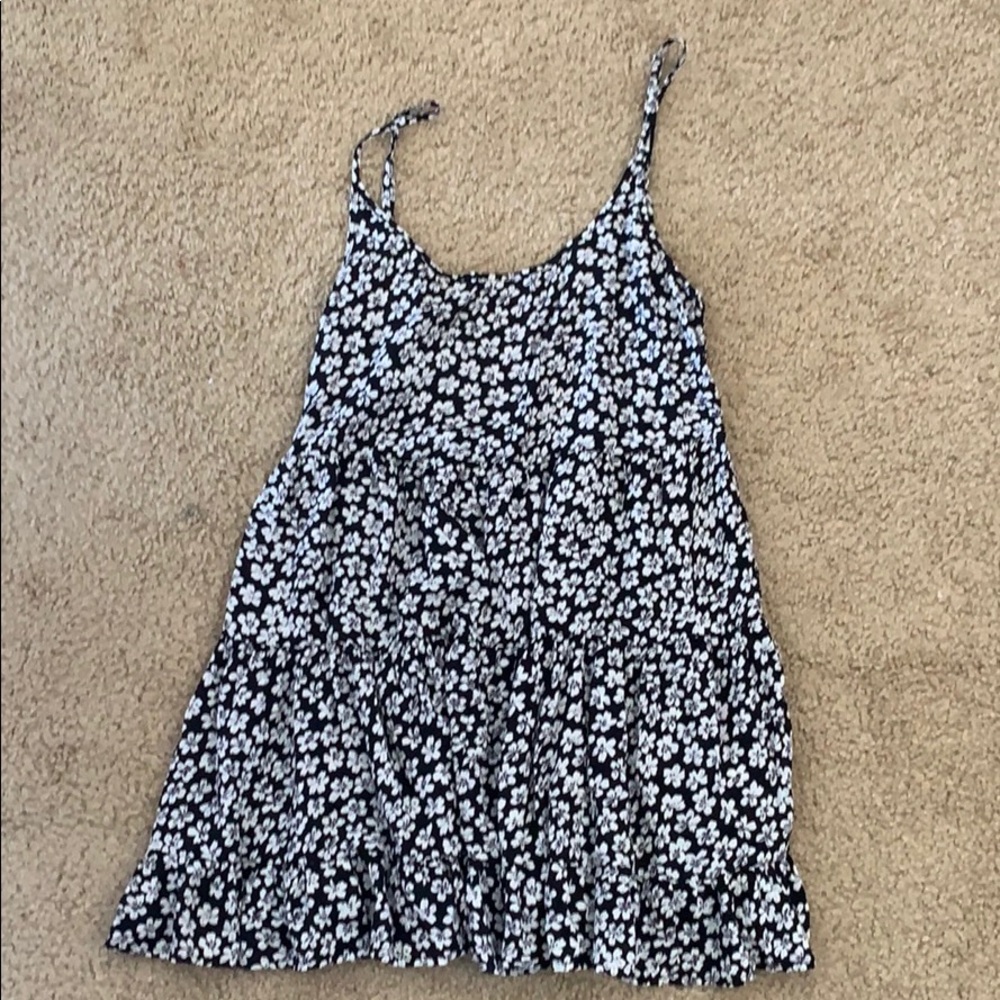 Black and white floral print dress